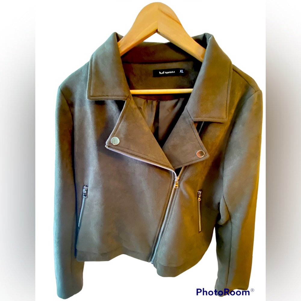 Suede moto jacket